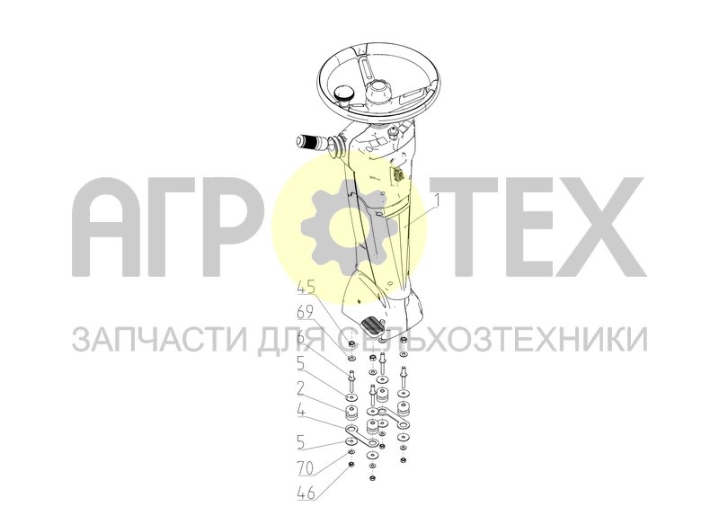 Чертеж Колонка рулевая (RT520.06.13.000Ф)